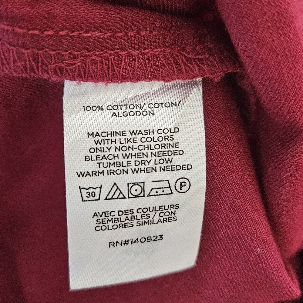 NWT LOFT Red 100% Cotton Sweetheart Neckline Top Blouse Women's Sz Plus XXL - Picture 7 of 8